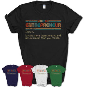 Entrepreneur Definition Vintage Retro Colors Shirt, Coworker Birthday Gift TShirt