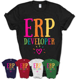 Erp Developer Rainbow Lettering Heart Shirt, Employee Appreciation Gifts