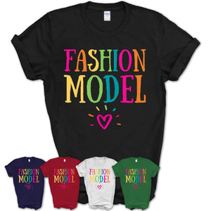 Fashion Model Rainbow Lettering Heart Shirt, Employee Appreciation Gifts