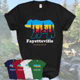 Fayetteville Virginia Funny Mountain Hiking Camping Adventure Bear Pattern Vintage Gift Shirt
