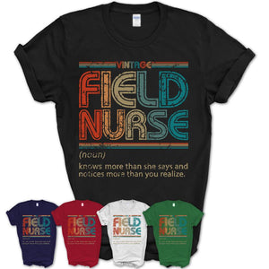 Field Nurse Definition Vintage Retro Colors Shirt, Coworker Birthday Gift TShirt