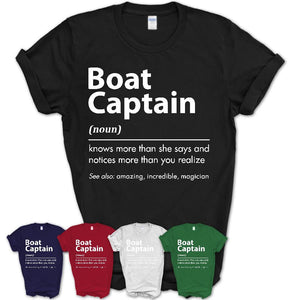 Funny Boat Captain Definition Shirt, New Job Gift for Boat Captain, Coworker Gift Idea