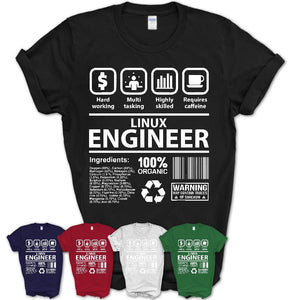 Funny Coworker Gift Idea Sarcasm Linux Engineer Uniform TShirt