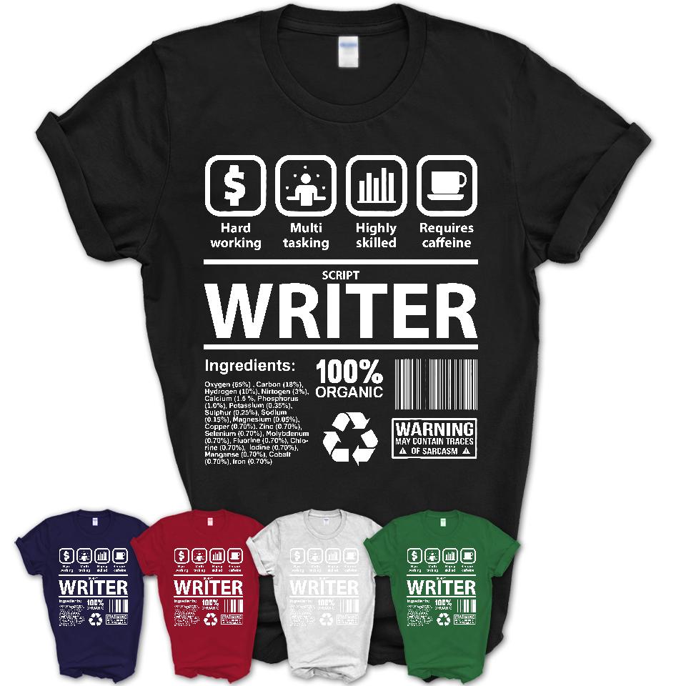 Funny Coworker Gift Idea Sarcasm Script Writer Uniform TShirt