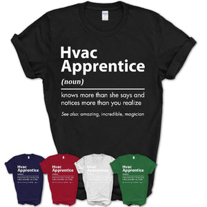 Funny Hvac Apprentice Definition Shirt, New Job Gift for Hvac Apprentice, Coworker Gift Idea