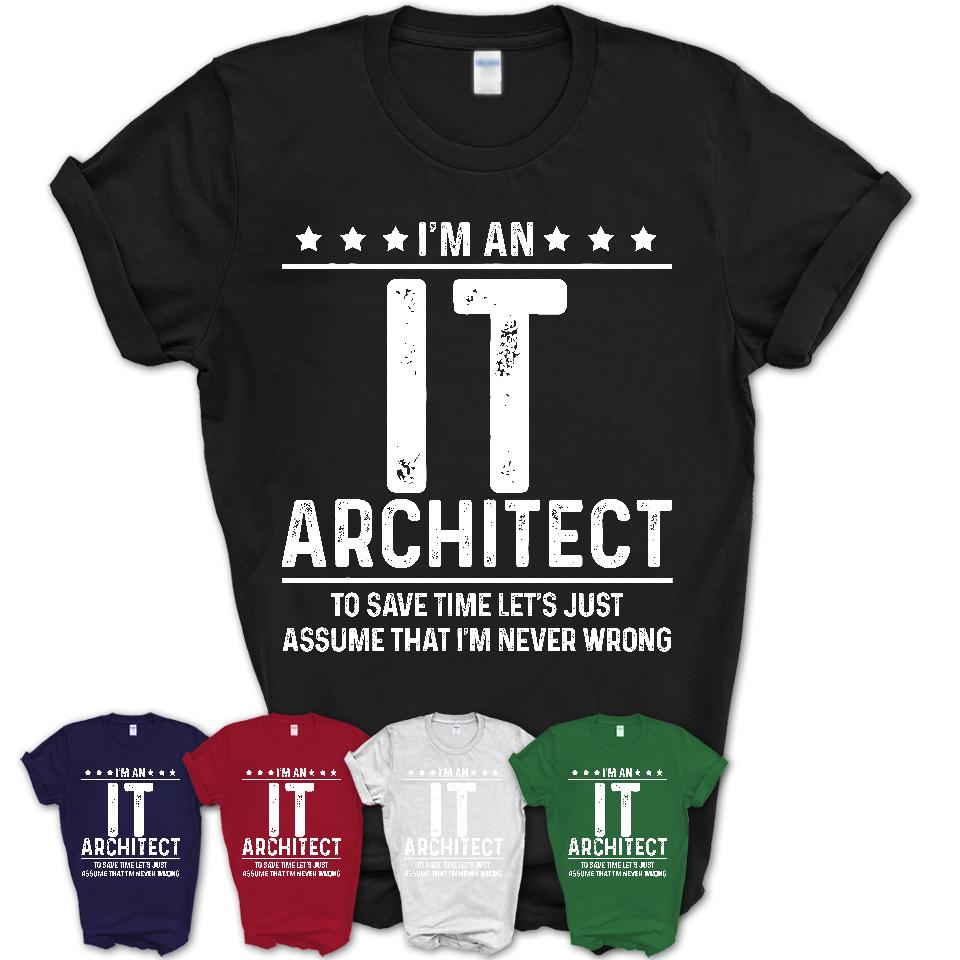 Funny It Architect Never Wrong T-Shirt, New Job Gift for Coworker