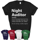 Funny Night Auditor Definition Shirt, New Job Gift for Night Auditor, Coworker Gift Idea
