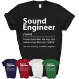 Funny Sound Engineer Definition Shirt, New Job Gift for Sound Engineer, Coworker Gift Idea