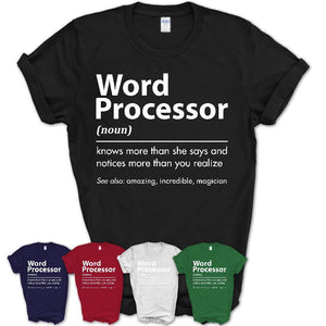 Funny Word Processor Definition Shirt, New Job Gift for Word Processor, Coworker Gift Idea