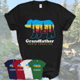 Grandfather North Carolina Funny Mountain Hiking Camping Adventure Bear Pattern Vintage Gift Shirt