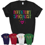 Inventory Specialist Rainbow Lettering Heart Shirt, Employee Appreciation Gifts