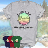 Iron Horse Trail Lake Nebraska Lake Life Cuz Beaches Be Salty Fishing Camping Team Shirt