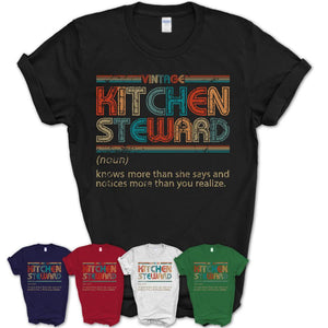 Kitchen Steward Definition Vintage Retro Colors Shirt, Coworker Birthday Gift TShirt
