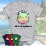 Lake Champlain New York Lake Life Cuz Beaches Be Salty Fishing Camping Team Shirt