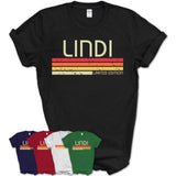 Lindi Gift Custom Name Retro Vintage Birthday T-Shirt