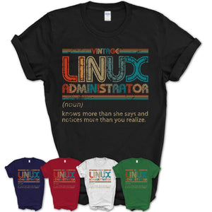 Linux Administrator Definition Vintage Retro Colors Shirt, Coworker Birthday Gift TShirt