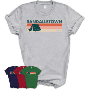 Maryland Randallstown Camping Shirt for Family Teammates Vintage Retro Colors
