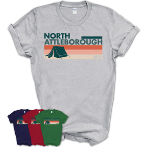 Massachusetts North Attleborough Camping Shirt for Family Teammates Vintage Retro Colors