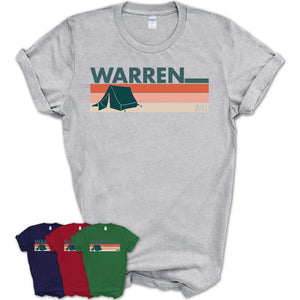 Michigan Warren Camping Shirt for Family Teammates Vintage Retro Colors