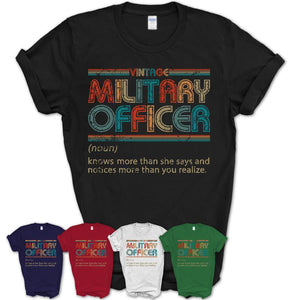 Military Officer Definition Vintage Retro Colors Shirt, Coworker Birthday Gift TShirt