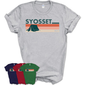 New York Syosset Camping Shirt for Family Teammates Vintage Retro Colors