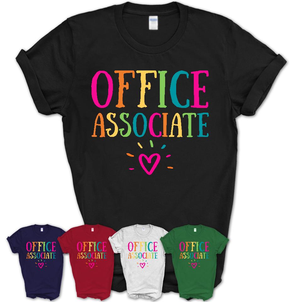 Office Associate Rainbow Lettering Heart Shirt, Employee Appreciation Gifts