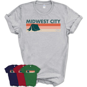 Oklahoma Midwest City Camping Shirt for Family Teammates Vintage Retro Colors