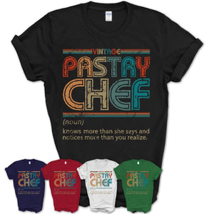 Pastry Chef Definition Vintage Retro Colors Shirt, Coworker Birthday Gift TShirt