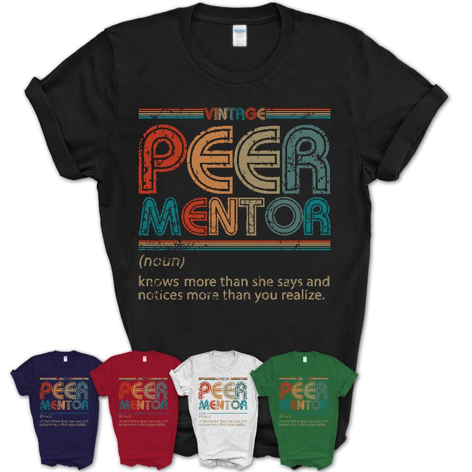 Peer Mentor Definition Vintage Retro Colors Shirt, Coworker Birthday Gift TShirt