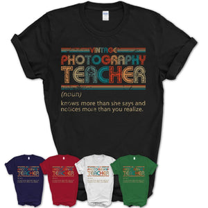 Photography Teacher Definition Vintage Retro Colors Shirt, Coworker Birthday Gift TShirt
