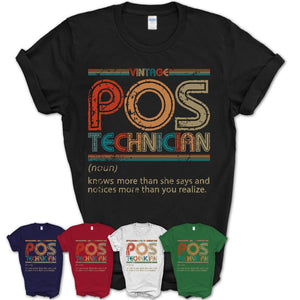 Pos Technician Definition Vintage Retro Colors Shirt, Coworker Birthday Gift TShirt