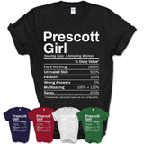 Prescott Girl Arizona Nutrition Facts Proud Vintage Sport Born Living City Home Roots USA Gift Women T-Shirt