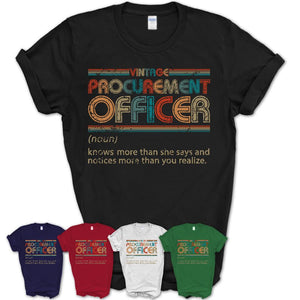 Procurement Officer Definition Vintage Retro Colors Shirt, Coworker Birthday Gift TShirt