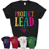 Project Lead Rainbow Lettering Heart Shirt, Employee Appreciation Gifts