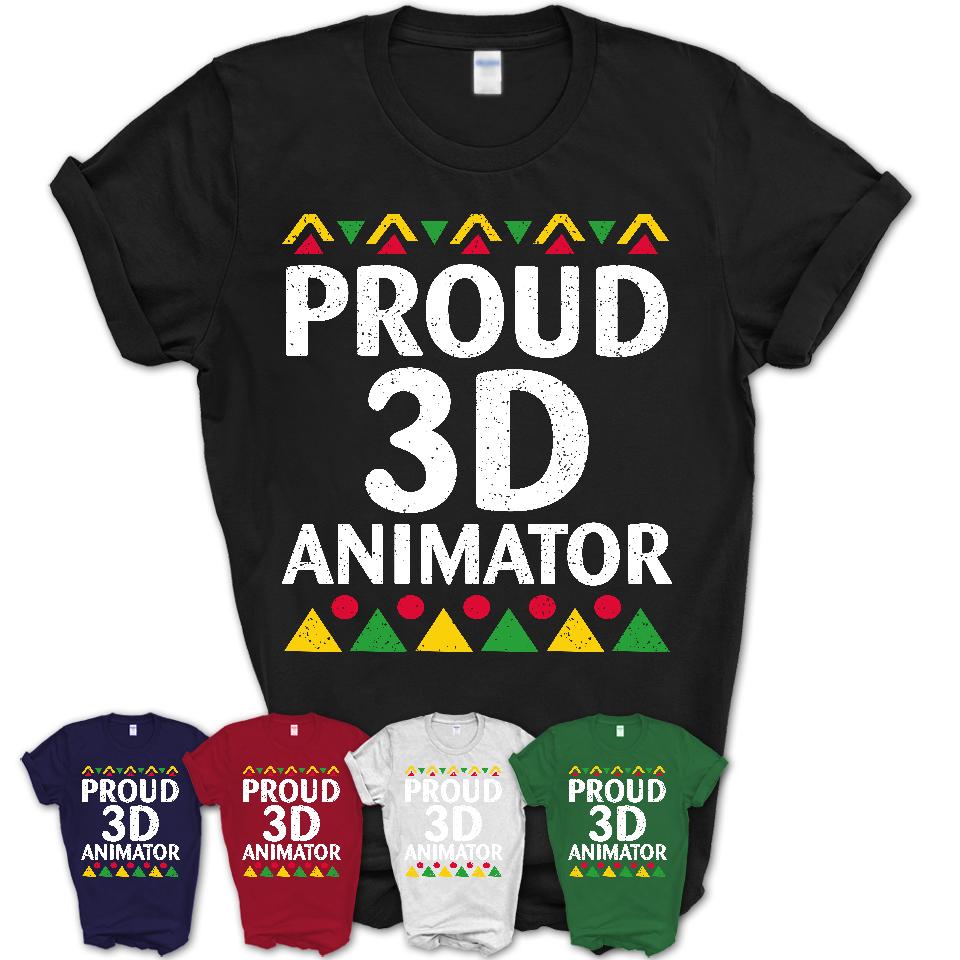 Proud 3D Animator Africa Pride Black History Month T-Shirt