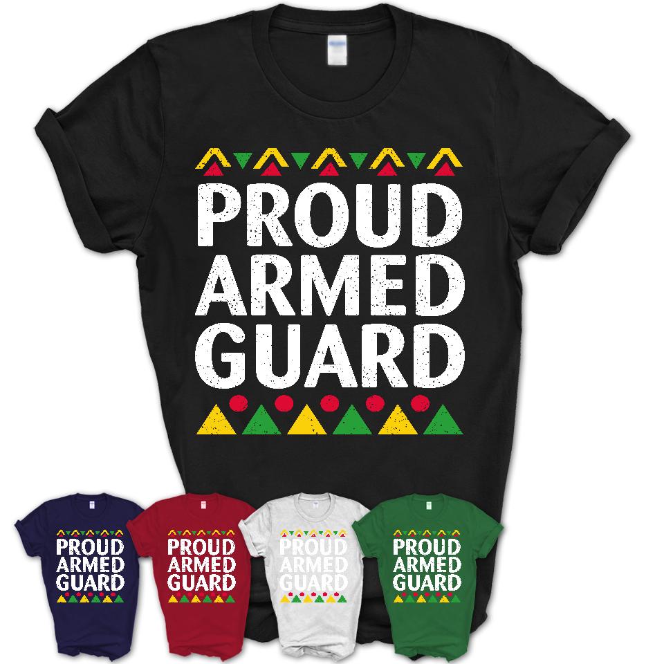 Proud Armed Guard Africa Pride Black History Month T-Shirt
