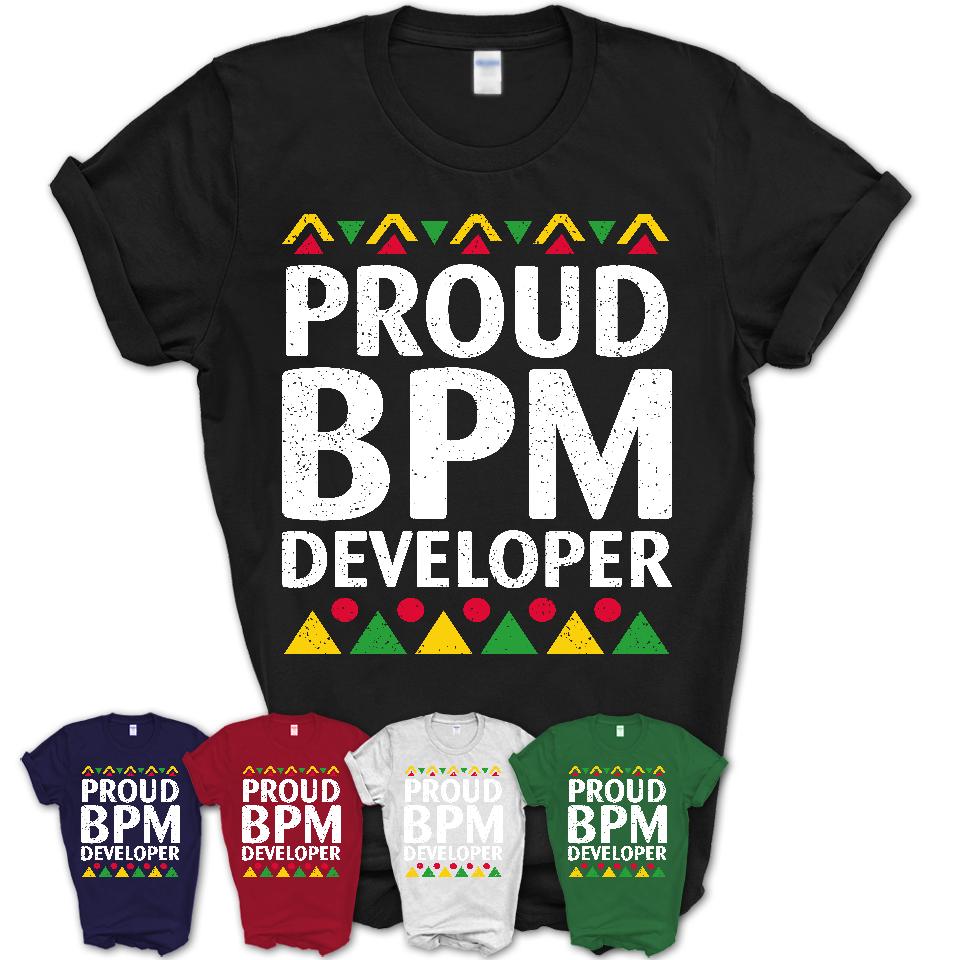 Proud Bpm Developer Africa Pride Black History Month T-Shirt