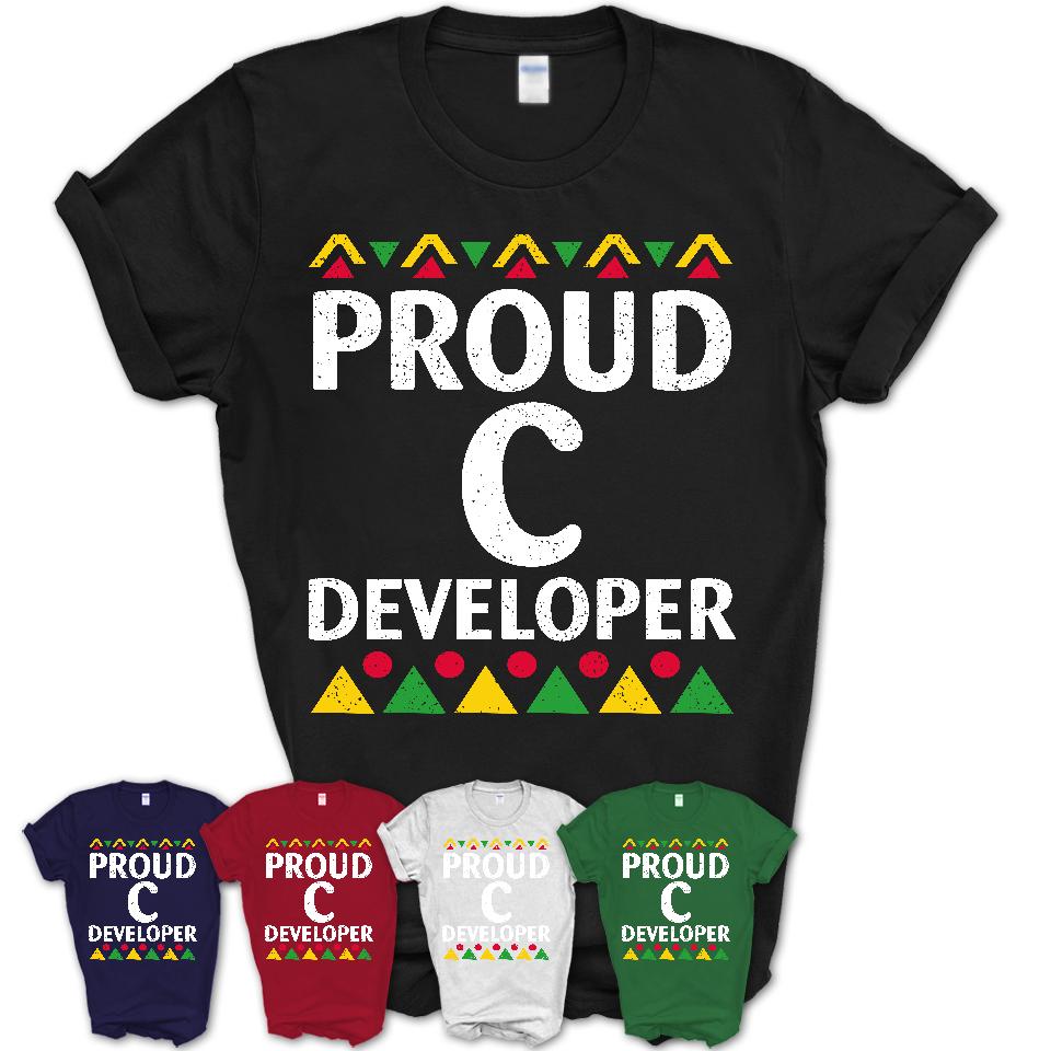 Proud C Developer Africa Pride Black History Month T-Shirt