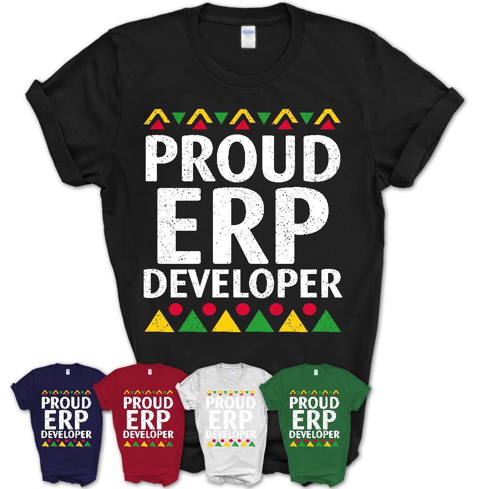 Proud Erp Developer Africa Pride Black History Month T-Shirt