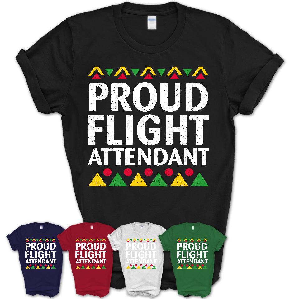 Proud Flight Attendant Africa Pride Black History Month T-Shirt