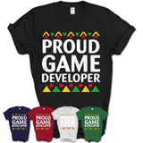 Proud Game Developer Africa Pride Black History Month T-Shirt