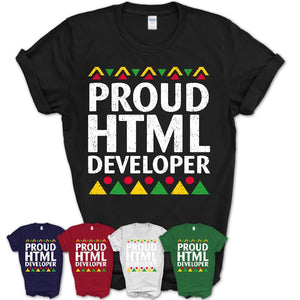 Proud Html Developer Africa Pride Black History Month T-Shirt