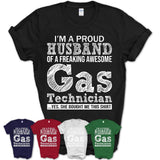 Proud Husband of A Freaking Awesome Gas Technician Wife Shirt, Husband Valentine Gift, Anniversary Couple Shirt