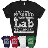 Proud Husband of A Freaking Awesome Lab Technician Wife Shirt, Husband Valentine Gift, Anniversary Couple Shirt