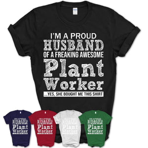 Proud Husband of A Freaking Awesome Plant Worker Wife Shirt, Husband Valentine Gift, Anniversary Couple Shirt
