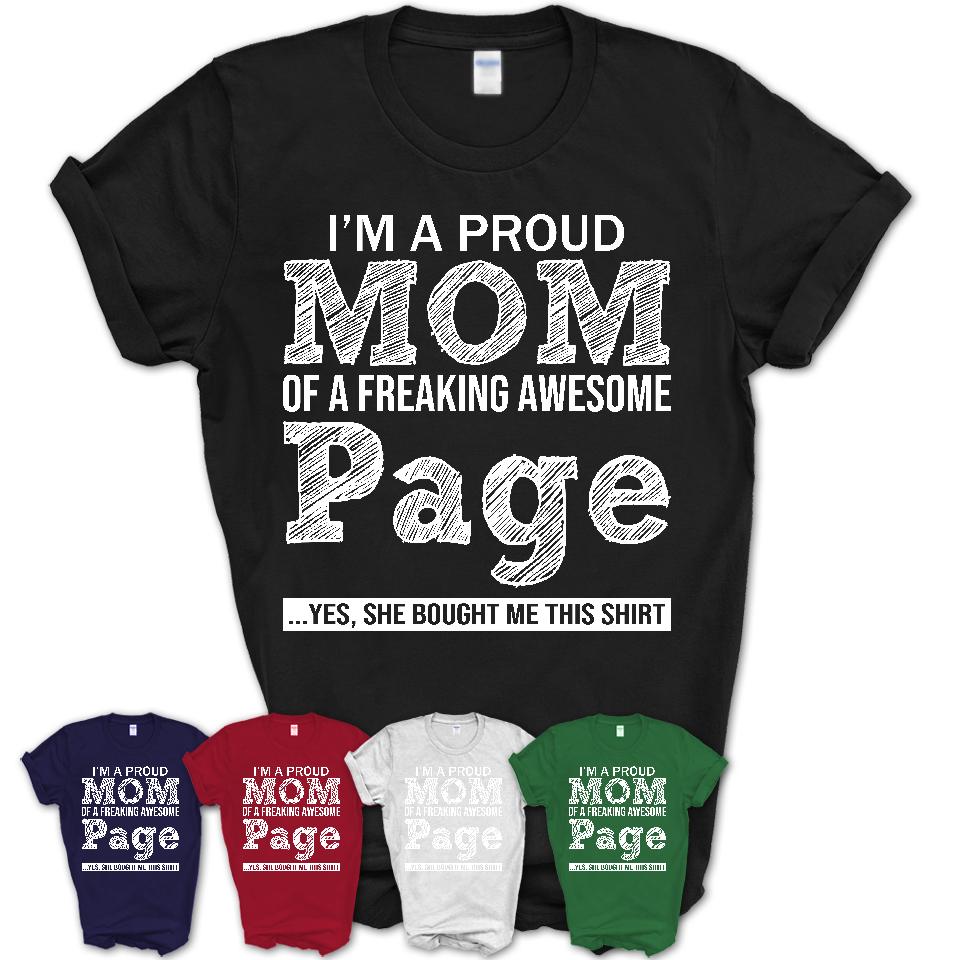 Proud Mom of A Freaking Awesome Daughter Page Shirt, Mother Day Gift from Daughter, Funny Shirt For Mom