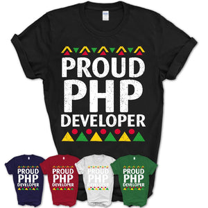 Proud Php Developer Africa Pride Black History Month T-Shirt