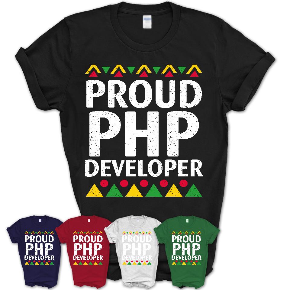 Proud Php Developer Africa Pride Black History Month T-Shirt