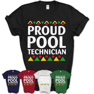 Proud Pool Technician Africa Pride Black History Month T-Shirt