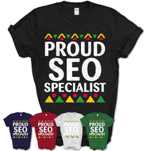 Proud SEO Specialist Africa Pride Black History Month T-Shirt